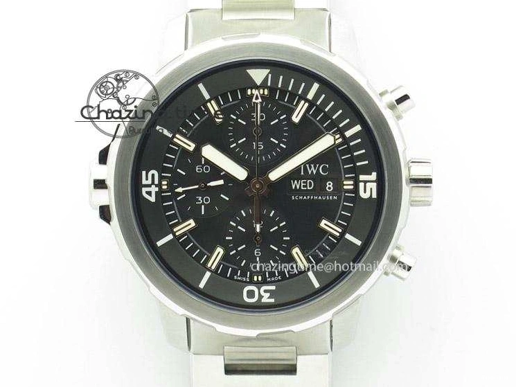 MIROTIME 0130 Classic Aquatimer Chrono IW376803 V6F 1:1 Best Edition Black Dial On SS Bracelet A 7361